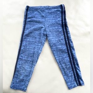 $5 💥Cropped Capri Active Leggings, Dual Side Stripe, Heathered Blue Black